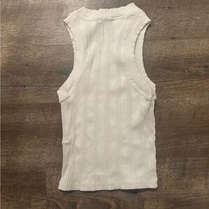 Zara White Ribbed Tank Top